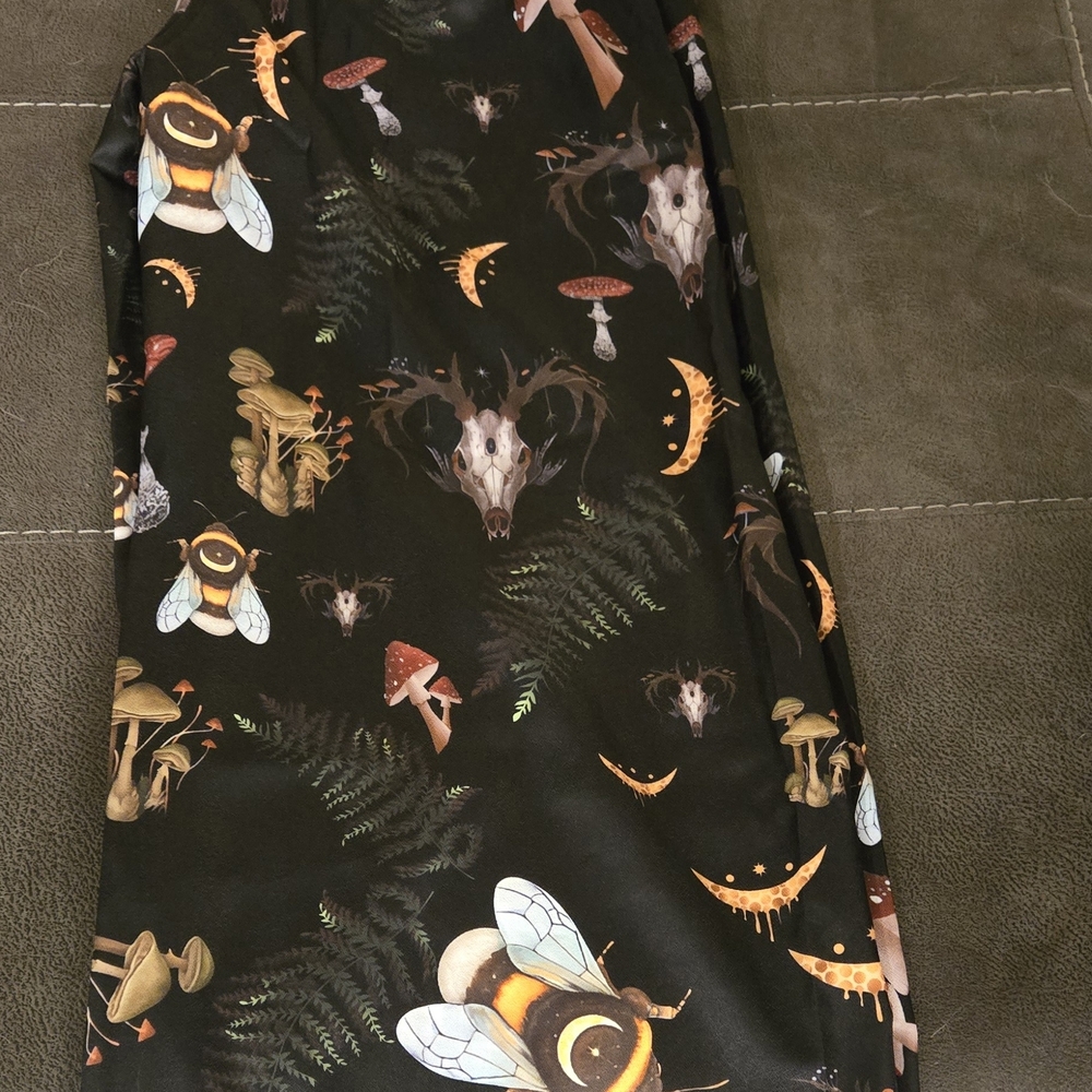 Black Pants with Forest Print - Picture 2 of 2
